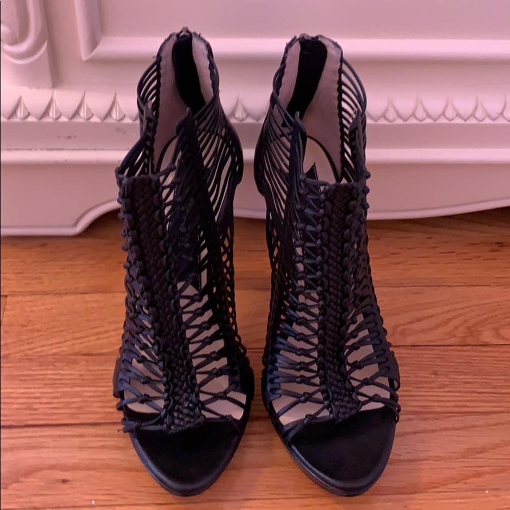 Boutique 9 caged black sandals